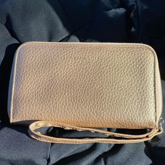 SALE! Adrienne Vittadini Gold Wristlet - Picture 1 of 7
